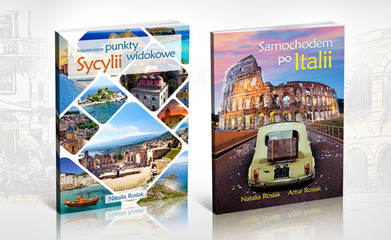 projekt okładki ebooków o podróżach po italii